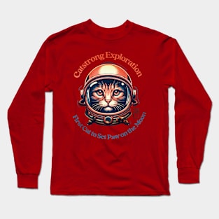 Catstrong Exploration - First Cat to Set Paw on the Moon - I Love cat - 1 Long Sleeve T-Shirt